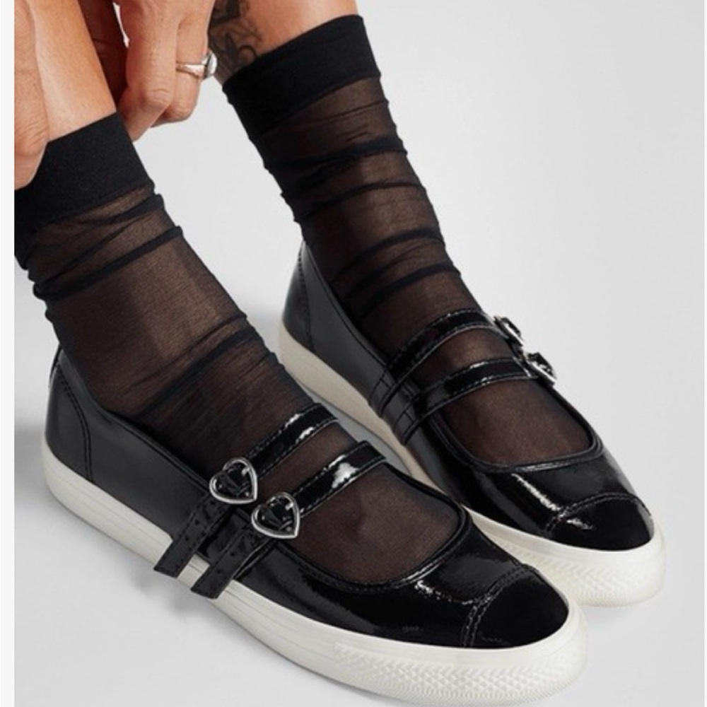 Converse Black Patent Leather Flats